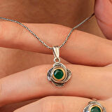 KENPAZAR Gümüş Çiçek Desenli Otantik Kadın Kolye