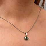 KENPAZAR Gümüş Çiçek Desenli Otantik Kadın Kolye