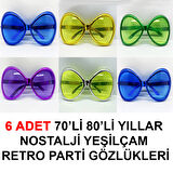 KENPAZAR 70li 80li Yıllar Nostalji Yeşilçam Retro Parti Gözlükleri 6 Adet