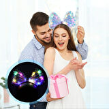 KENPAZAR Işıltılı Fiber Fiyonk Gece Tacı Işıklı Ledli Eğlence Tacı 1 Adet 20x21 cm