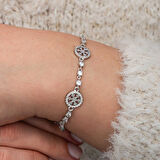 KENPAZAR Gümüş Halka İçinde Kar Tanesi Kadın Bileklik