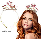KENPAZAR Birthday Princess Kristal Taç – Altın Kaplama