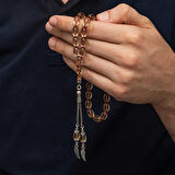 KENPAZAR Gümüş Püsküllü Ateş Kehribar Tesbih