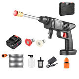 KENPAZAR 48V Şarjlı Çift Bataryalı Taşınabilir Basınçlı Oto Yıkama Bahçe Sulama Tabancası