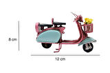 KENPAZAR Dekoratif Metal Scooter Önü Sepetli
