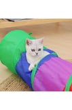 Gökkuşağı Desenli  Kedi Oyun Tüneli, Katlanabilir 125 cm - KNY-TNL-DUZ
