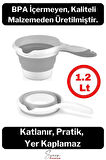 Pratik Premium Katlanır Sert Plastik Koçero Maşrapa Su Kovası Bulaşık Yıkama Leğeni 1200 ml