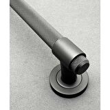 KOLDOOR Punch Zamak A213 Mat Siyah Çekme Kol Sürgülü Kapı Çekme Kolu 40 Cm 1 Takım