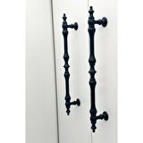 Şehzade Mat Siyah Mobilya Dolap Mutfak Çekmece Kulpu 128 Mm ( 12,8 Cm ) 2 Adet