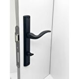KOLDOOR Trim Mat Siyah Lüx Aynalı Wc Banyo Kapı Kolu Sağ Basar 2 Takım