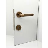KOLDOOR Punch Mat Antik Sarı Rozetli Oda Kapı Kolu 4 Takım