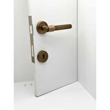 KOLDOOR Punch Mat Antik Sarı Rozetli Oda Kapı Kolu 4 Takım