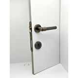 KOLDOOR Punch Mat Skoç Füme Rozetli Oda Kapı Kolu 5 Takım