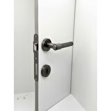 KOLDOOR Punch Mat Skoç Füme Rozetli Oda Kapı Kolu 5 Takım