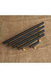 Mobilya Dolap Kulpu Mutfak Çekmece Kulpu Çizgili Dal Siyah Gold 224 Mm ( 22,4 Cm ) 2 Adet