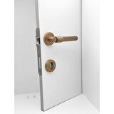 KOLDOOR Erva Handles ZK79 Mat Antik Sarı Rozetli Yale Çelik Kapı Kolu Sağ Basar Tek Yön