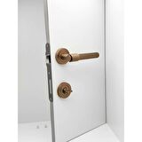 KOLDOOR Erva Handles ZK79 Mat Antik Sarı Rozetli Wc Banyo Kapı Kolu 1 Takım
