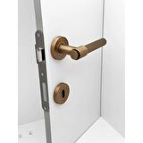 KOLDOOR Erva Handles ZK79 Mat Antik Sarı Rozetli Oda Kapı Kolu 1 Takım