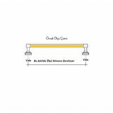 Mobilya Dolap Kulpu Mutfak Çekmece Kulpu Çizgili Dal Siyah Gold 96 mm ( 9.6 Cm ) 2 Adet