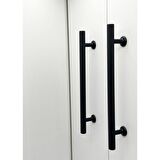 Mobilya Dolap Kulpu Mutfak Çekmece Kulpu Çizgili Dal Mat Siyah 160 Mm ( 16 Cm ) 10 Adet
