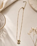 Gold S Harf Detaylı Ayarlanabilir Zincir Kolye 40-45 CM