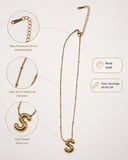 Gold S Harf Detaylı Ayarlanabilir Zincir Kolye 40-45 CM
