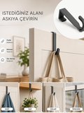 Beylini 10'Lu Pratik Askı Kapı Banyo Mutfak Düzenleyici Askı Seti Pratik Kanca Askılık Basit Pratik Tak Çıkar