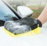 Mikrofiber Araba Yıkama Eldiveni Yumuşak Çift Yönlü Temizlik Eldiveni