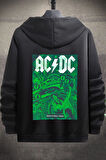 Uyguntarz Unisex Ac Dc Baskılı Kapüşonlu Sweatshirt
