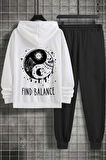 Uyguntarz Unisex Yin & Yang Baskılı Eşofman Takımı