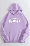Unisex Moon Phases Baskılı Sweatshirt