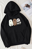 Uyguntarz Unisex Kafadar Ayılar Baskılı Sweatshirt