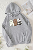 Uyguntarz Unisex Kafadar Ayılar Baskılı Sweatshirt