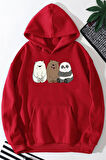 Uyguntarz Unisex Kafadar Ayılar Baskılı Sweatshirt