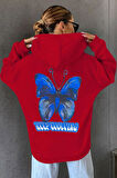 Uyguntarz Unisex Butterfly Baskılı Sweatshirt