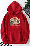 Uyguntarz Unisex California Baskılı Kapüşonlu Sweatshirt