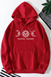 Uyguntarz Unisex Celestial Sun Moon Baskılı Sweatshirt