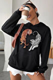 Uyguntarz Unisex Tiger Baskılı Sweatshirt