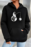 Uyguntarz Unisex Uzay Temalı Baskılı Sweatshirt