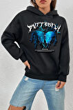 Uyguntarz Unisex Blue Butterfly Baskılı Sweatshirt