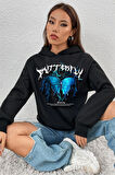 Uyguntarz Unisex Blue Butterfly Baskılı Sweatshirt