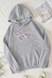Uyguntarz Unisex Butterfly Baskılı Sweatshirt