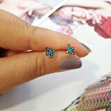 Gümüş Turkuaz (Firuze) Kuş Küpe
