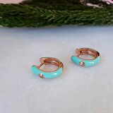 Gümüş Mineli Halka Küpe