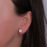 Altın Effect Tektaş Küpe (KP0112)