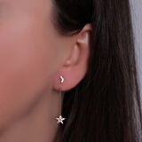 Ay Yıldız Altın Zincirli Küpe (KP0118)