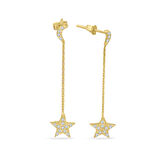 Ay Yıldız Altın Zincirli Küpe (KP0118)