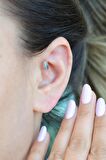 Gümüş Renkli 6 mm Firuze Taşlı Forward Helix Piercing Tragus Helix