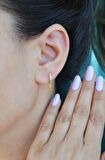 Zımba Charmlı Taşlı Halka Helix Piercing Kıkırdak Lob Gold Renkli