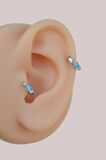 Mavi Taşlı 5 mm Mini Halka Piercing Forward Helix Tragus Piercing Daith Helix